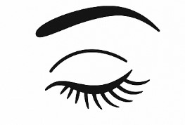 Dibujo de un ojo con pestañas.
