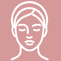 Dibujo minimalista de un rostro femenino.