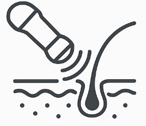 Ilustración de un micrófono y ondas sonoras