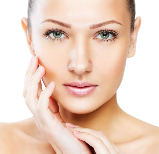 Mujer con piel radiante y expresión serena.